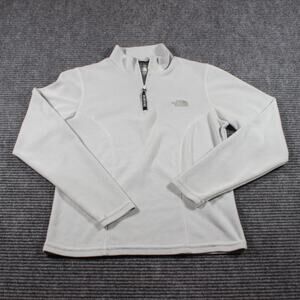 VTG The North Face 1/4 Zip Pullover Women’s Small Light Gray – Made in USA